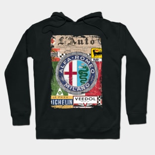 Alfa Romeo Vintage Poster L'Auto Distressed type 2 Hoodie